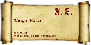 Mánya Róza névjegykártya
